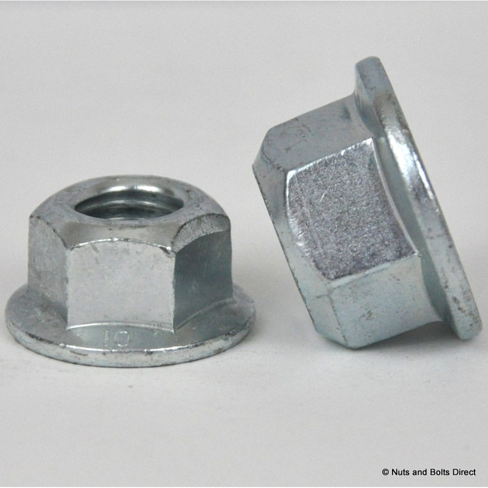 M6 x 1.0mm Coneloc Flange SelfLocking Hex Nut, Metric, Grade 10 Steel